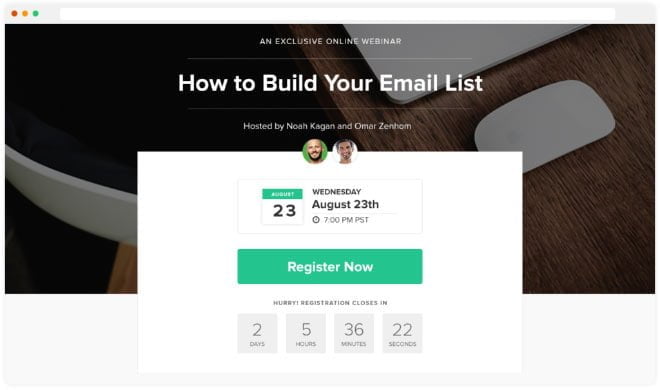 WebinarNinja on How to build email list