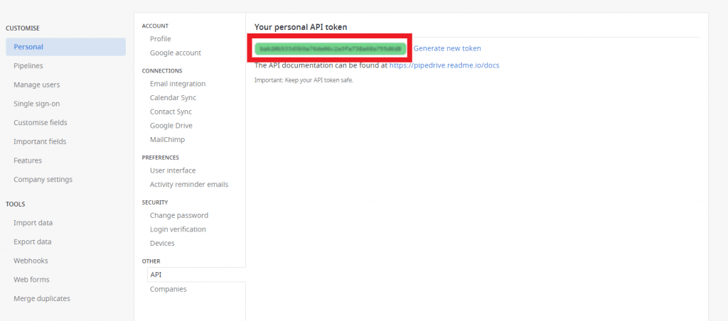 Miten saada Activecampaign API token