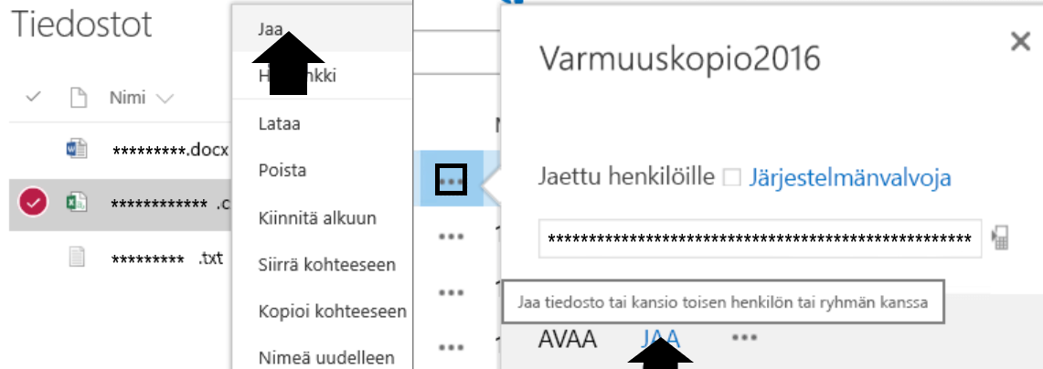 5. Asiakirjojen jakaminen