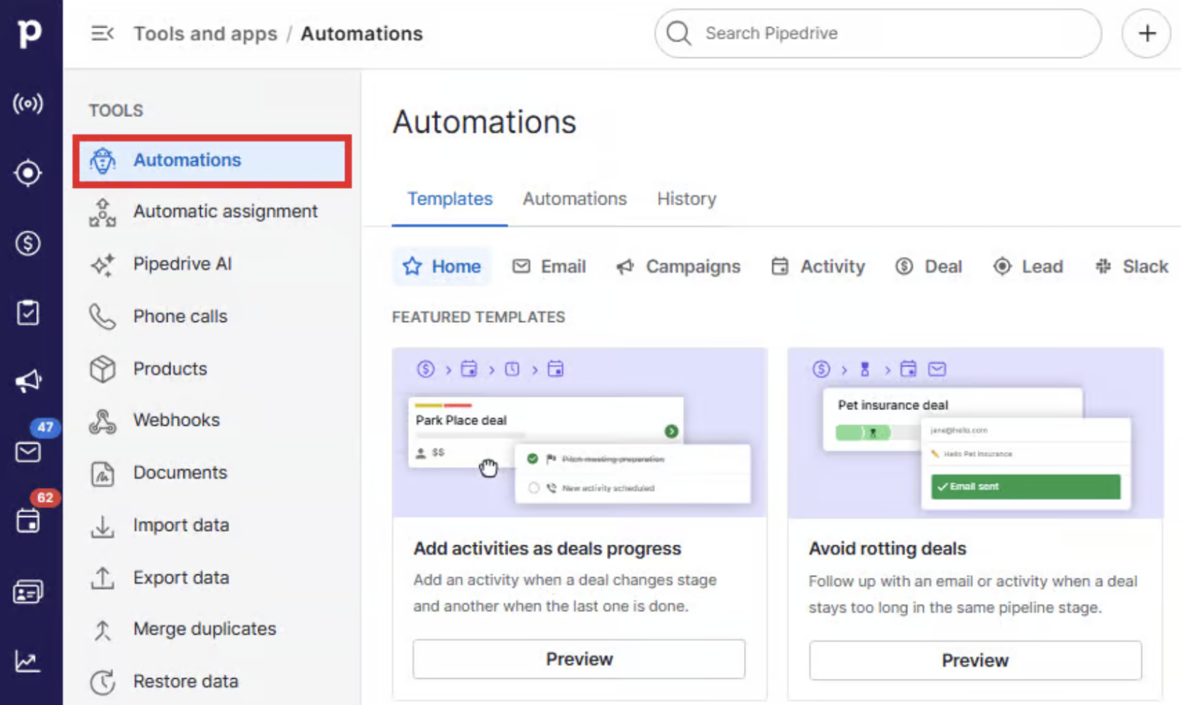 Pipedrive CRM automaatiot Pipedriven CRM:n automaatio nopeuttaa myyntiä